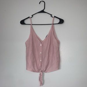 Pink shear crop top